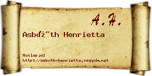 Asbóth Henrietta névjegykártya