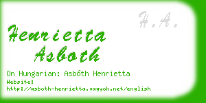 henrietta asboth business card